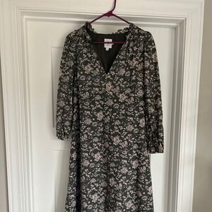 The Nines By Hatch Floral 3/4 Sleeve Midi Dress Size XS Women’s Olive